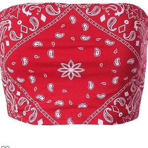 Red Bandana Tube Top